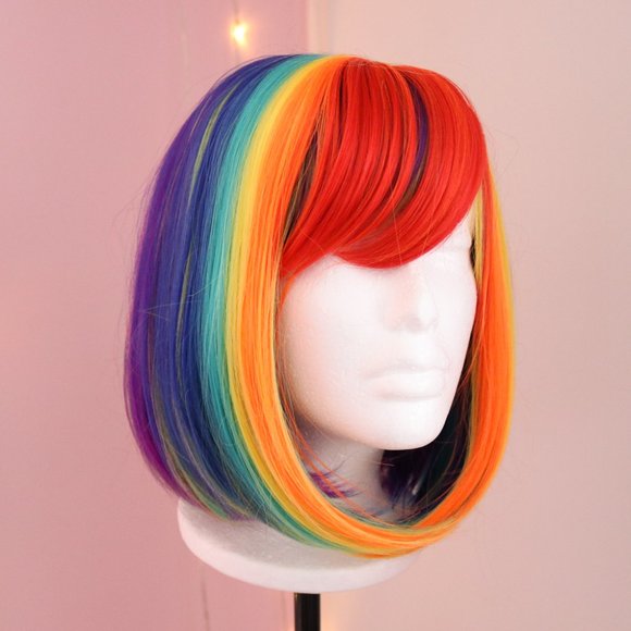 Rockstar Wigs Hair Rockstar Wigs Rainbow Rock Rainbow Bob Wig